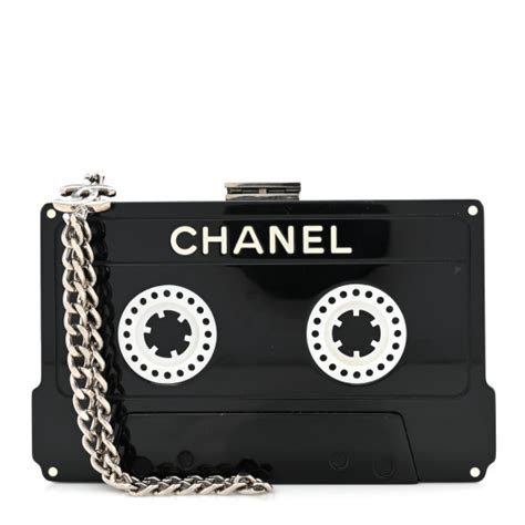 chanel cassette clutch for sale|CHANEL Lucite Cassette Clutch Black 212815 .